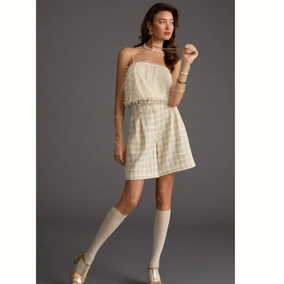 NWT Anthropologie Sunday in Brooklyn Fringe Crop Camisole Cream Women's XL - Picture 3 of 11